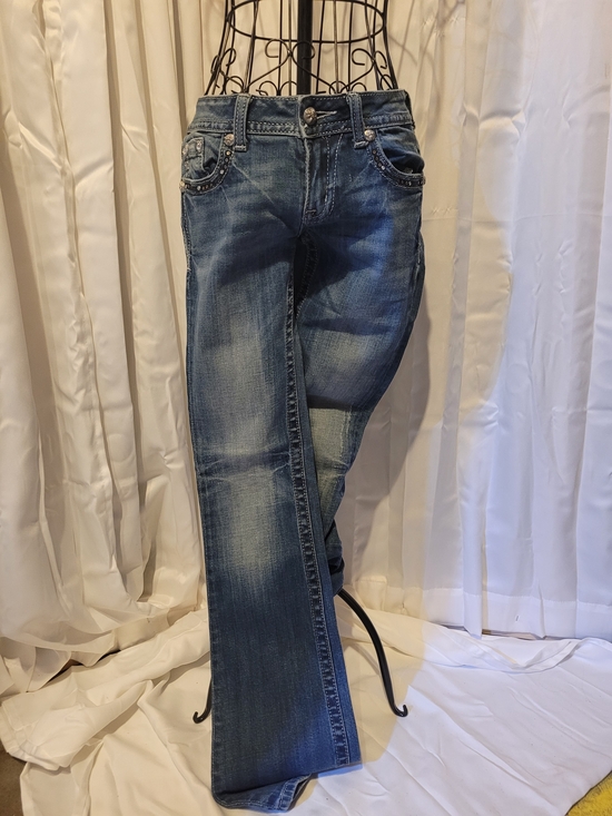 Miss Me Denim - Miss Me Blue Distressed Boot Cut Jeans